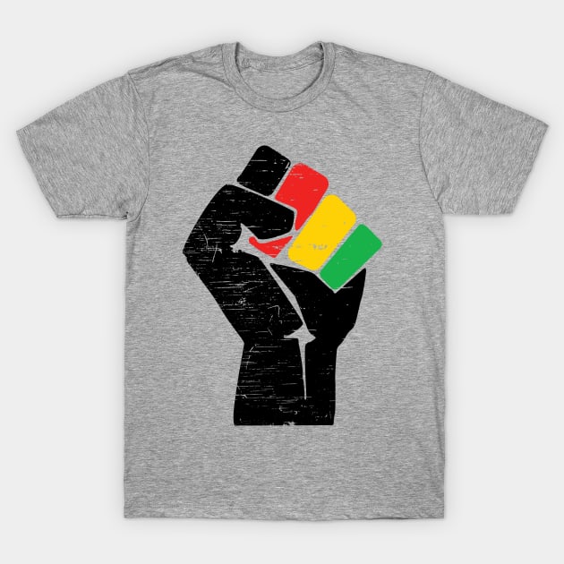 Black History Month Black Pride Distressed Design T-Shirt by fizzyllama